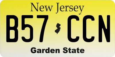 NJ license plate B57CCN