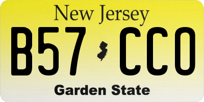 NJ license plate B57CCO