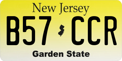 NJ license plate B57CCR