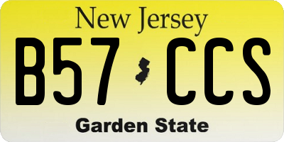 NJ license plate B57CCS