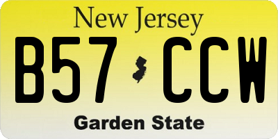 NJ license plate B57CCW