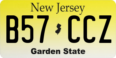 NJ license plate B57CCZ