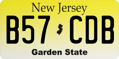NJ license plate B57CDB
