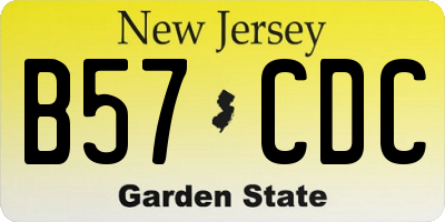 NJ license plate B57CDC