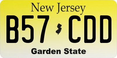 NJ license plate B57CDD