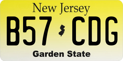 NJ license plate B57CDG