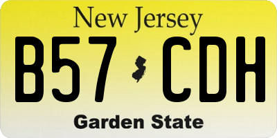 NJ license plate B57CDH