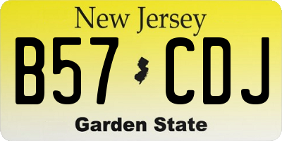 NJ license plate B57CDJ