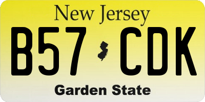 NJ license plate B57CDK