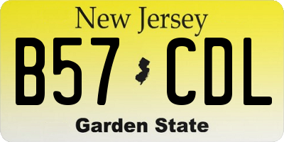 NJ license plate B57CDL