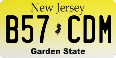 NJ license plate B57CDM