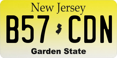 NJ license plate B57CDN