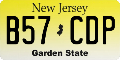 NJ license plate B57CDP