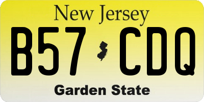 NJ license plate B57CDQ