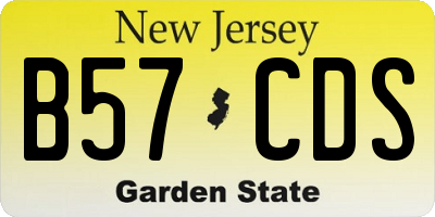 NJ license plate B57CDS