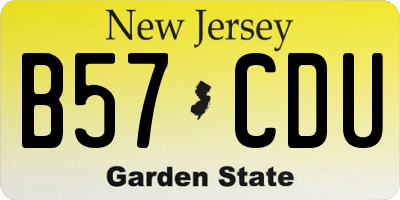 NJ license plate B57CDU