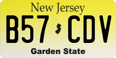 NJ license plate B57CDV