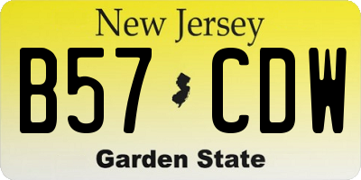 NJ license plate B57CDW