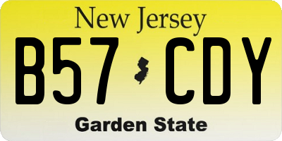 NJ license plate B57CDY