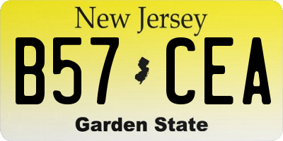 NJ license plate B57CEA