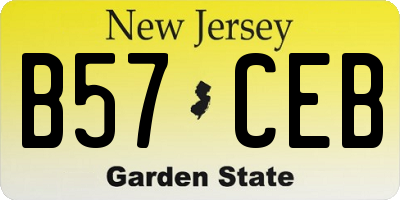 NJ license plate B57CEB