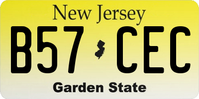 NJ license plate B57CEC