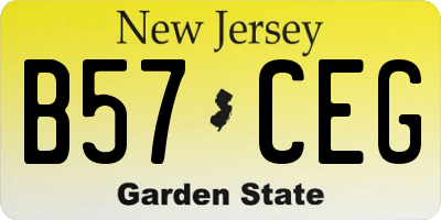 NJ license plate B57CEG