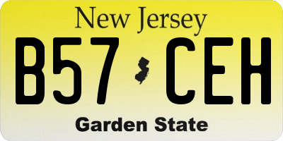 NJ license plate B57CEH