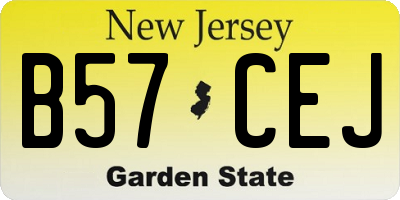 NJ license plate B57CEJ