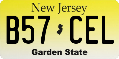 NJ license plate B57CEL