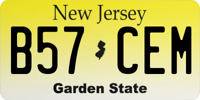 NJ license plate B57CEM