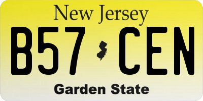 NJ license plate B57CEN
