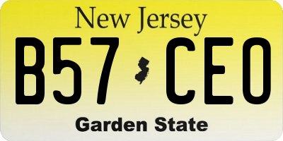 NJ license plate B57CEO