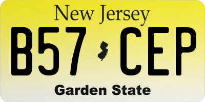 NJ license plate B57CEP