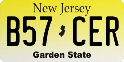 NJ license plate B57CER