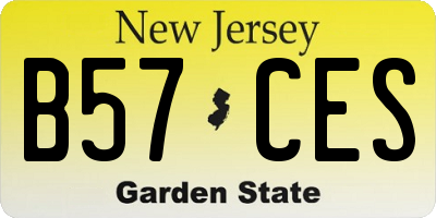 NJ license plate B57CES