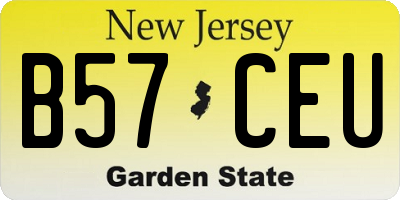 NJ license plate B57CEU