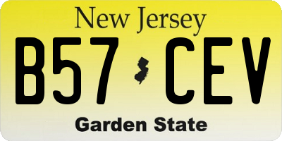NJ license plate B57CEV