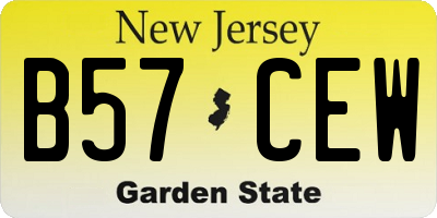 NJ license plate B57CEW