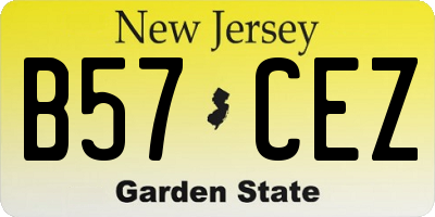 NJ license plate B57CEZ