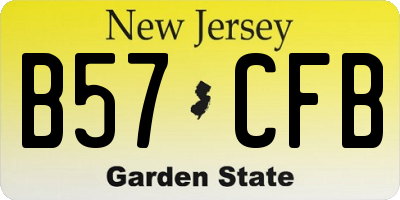 NJ license plate B57CFB