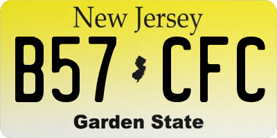 NJ license plate B57CFC
