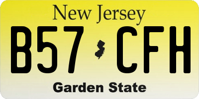 NJ license plate B57CFH