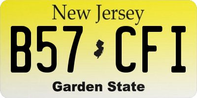 NJ license plate B57CFI