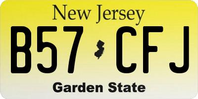 NJ license plate B57CFJ
