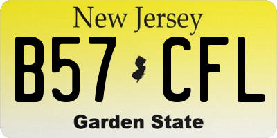 NJ license plate B57CFL