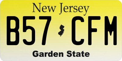 NJ license plate B57CFM
