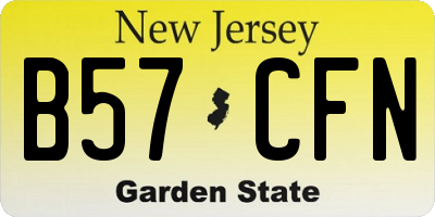 NJ license plate B57CFN