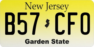 NJ license plate B57CFO