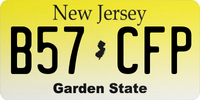 NJ license plate B57CFP